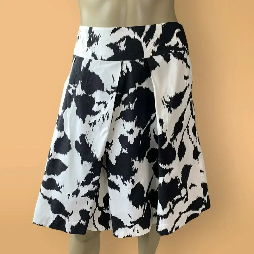 Sandro Black and White Skater Skirt